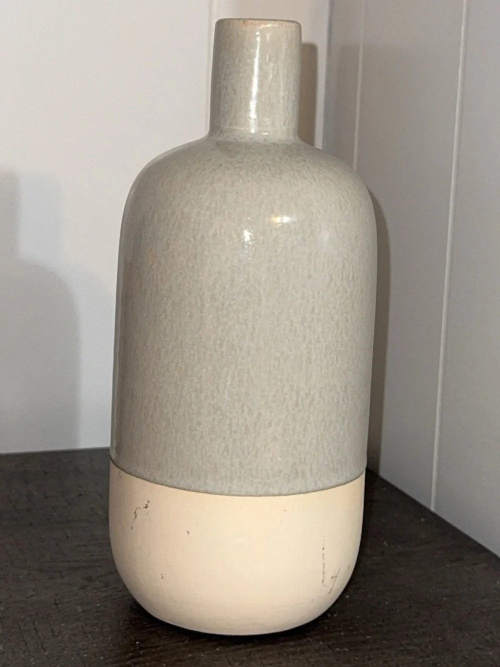 NWOT Magnolia Home Two Toned Gray Gourd Decorative Vase Home Accent